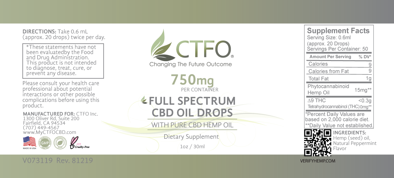 Full Spectrum CBD Oil Drops - 750mg